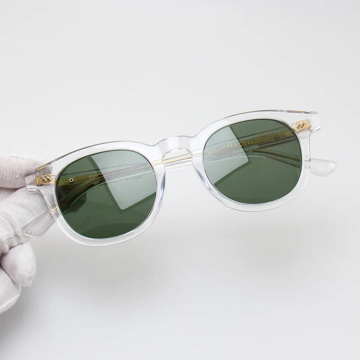 Black Mask Unisex Full Rim Square Acetate Polarized Sunglasses 4946 Sunglasses Black Mask Crystal-Green As Shown