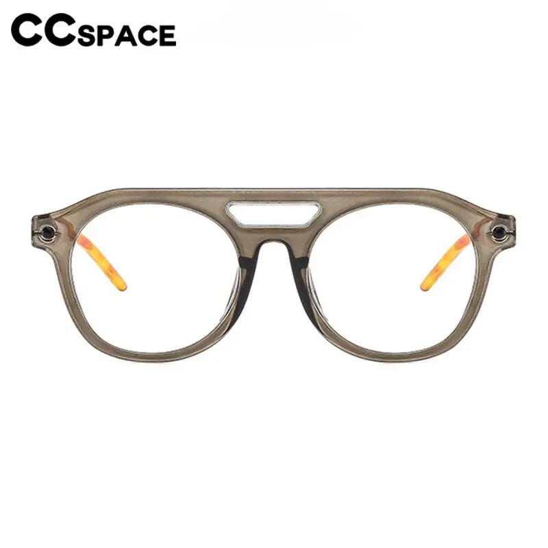 CCspace Unisex Full Rim Round Double Bridge Polycarbonate Alloy Reading Glasses 57047 Reading Glasses CCspace
