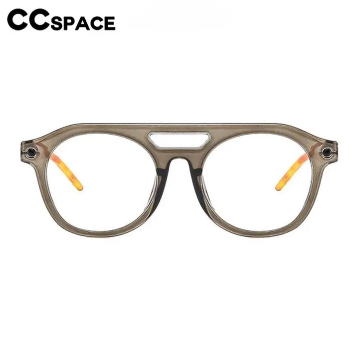 CCspace Unisex Full Rim Round Double Bridge Polycarbonate Alloy Reading Glasses 57047 Reading Glasses CCspace