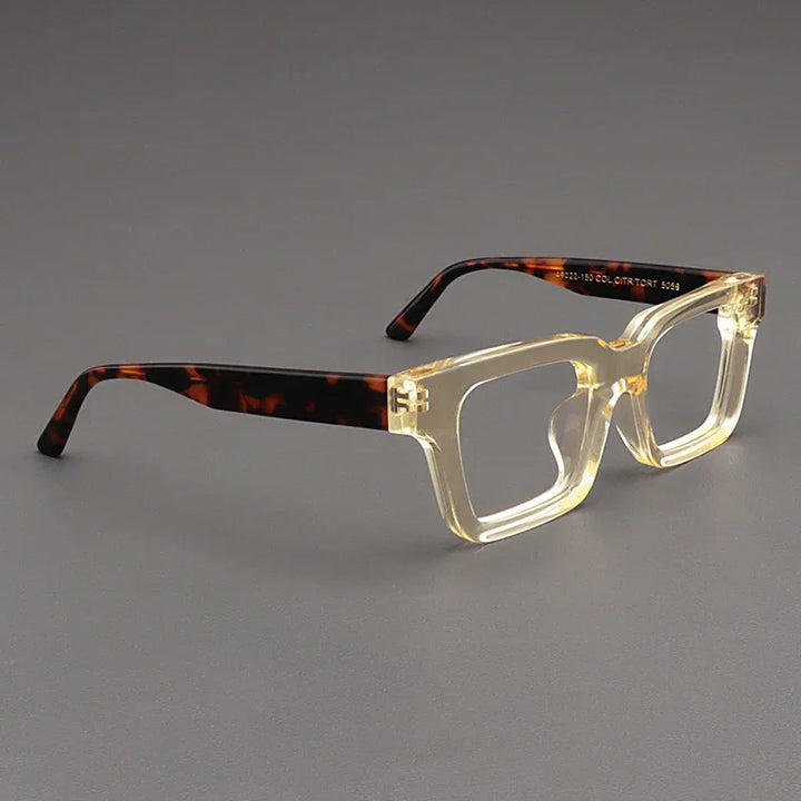 Hewei Unisex Full Rim Square Brow Line Thick Acetate Eyeglasses 34111