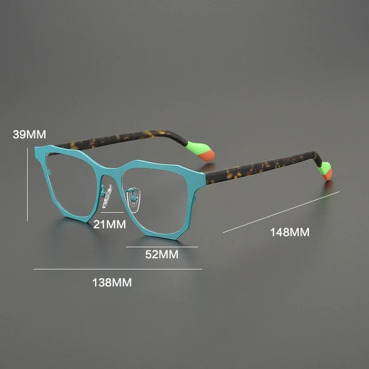 Gatenac Women's Full Rim Square Acetate Titanium Eyeglasses G85883