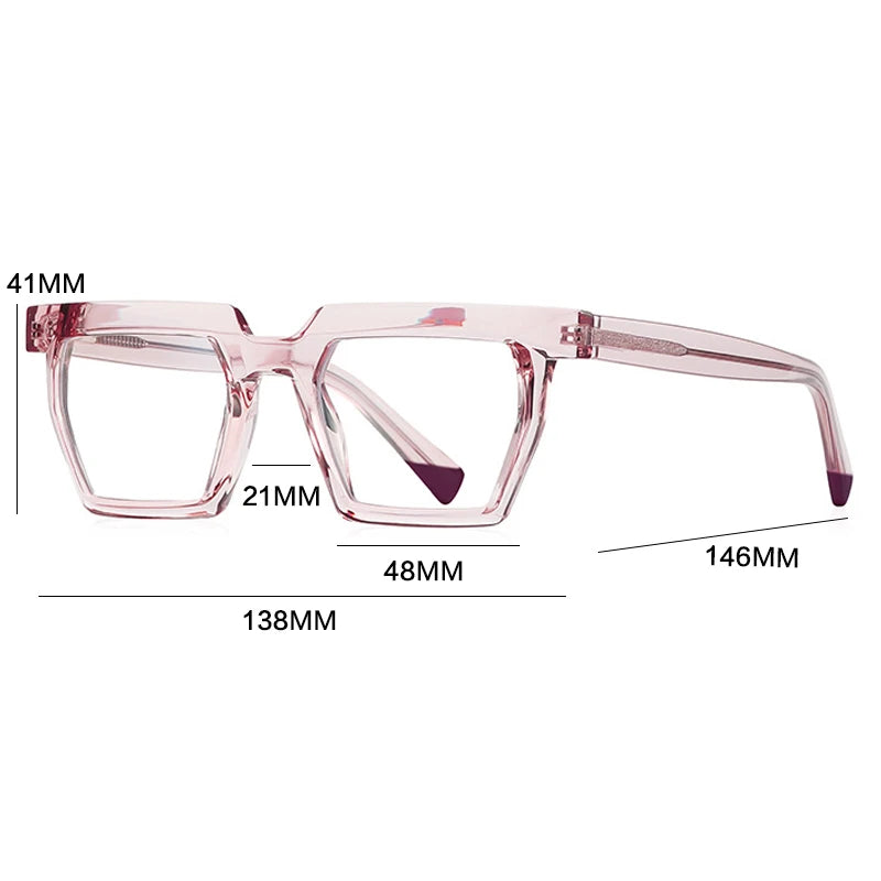 Gatenac Women's Full Rim Square Tr 90 Titanium Reading Glasses G2144