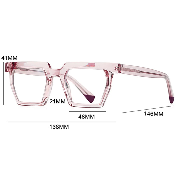 Gatenac Women's Full Rim Square Tr 90 Titanium Reading Glasses G2144