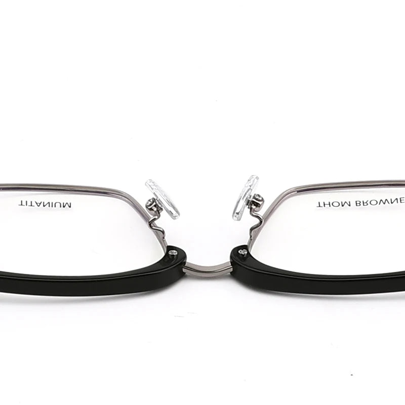 Muzz Men's Full Rim Square Titanium Acetate Eyeglasses 0422 Full Rim Muzz