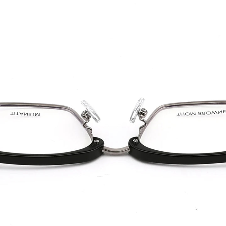 Muzz Men's Full Rim Square Titanium Acetate Eyeglasses 0422 Full Rim Muzz