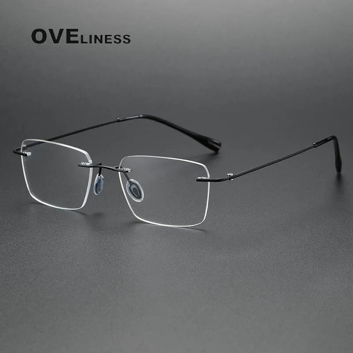 Oveliness Women's Rimless Square Titanium Eyeglasses 80965