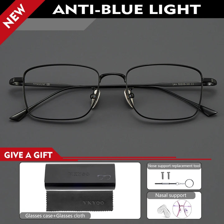 Vicky Women's Semi Rim Square Titanium Reading Glasses 441908 Reading Glasses Vicky 0 1908-LEX-black