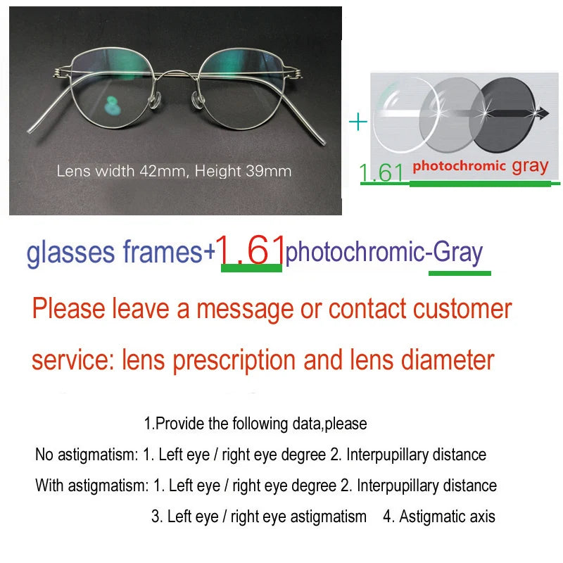 Yujo Unisex Full Rim Oval Round Steel Custom Eyeglasses 61457