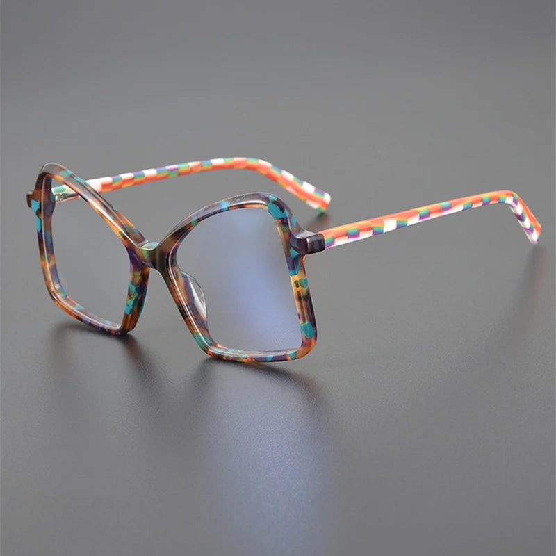 Nobler Unisex Full Rim Irregular Cat Eye Acetate Eyeglasses 19337 Full Rim Nobler C3