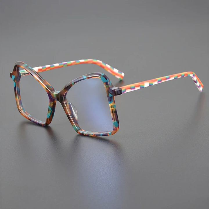 Nobler Unisex Full Rim Irregular Cat Eye Acetate Eyeglasses 19337 Full Rim Nobler C3