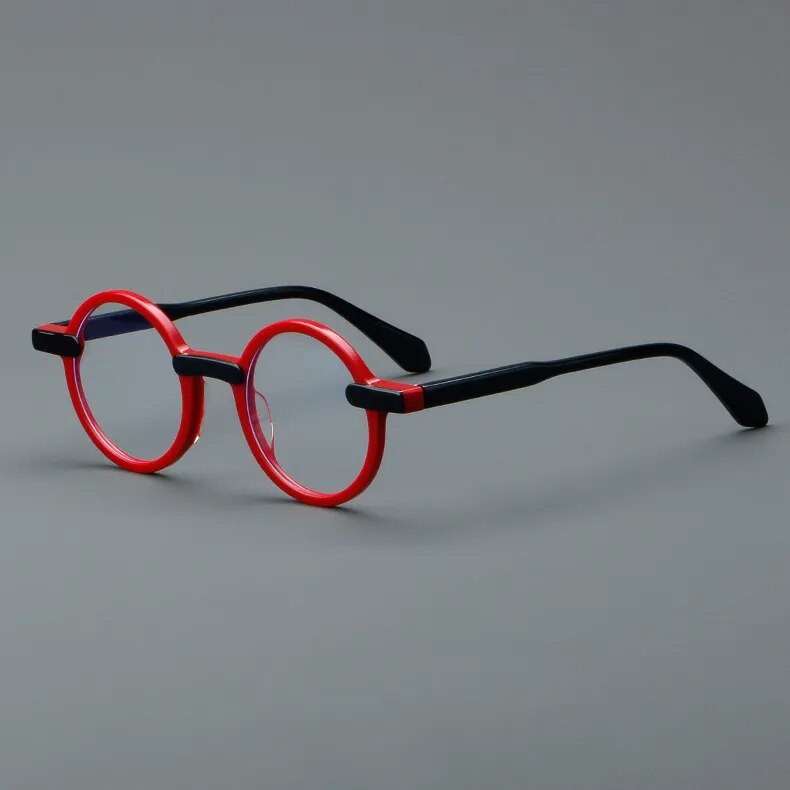 CCspace Unisex Full Rim Round Acetate Eyeglasses 56994 Full Rim CCspace C7Red