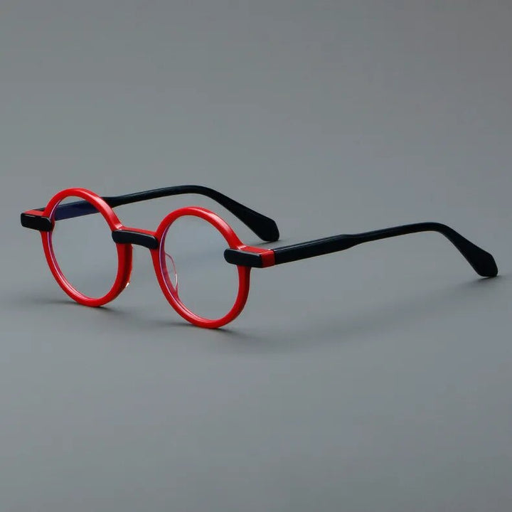 CCspace Unisex Full Rim Round Acetate Eyeglasses 56994 Full Rim CCspace C7Red