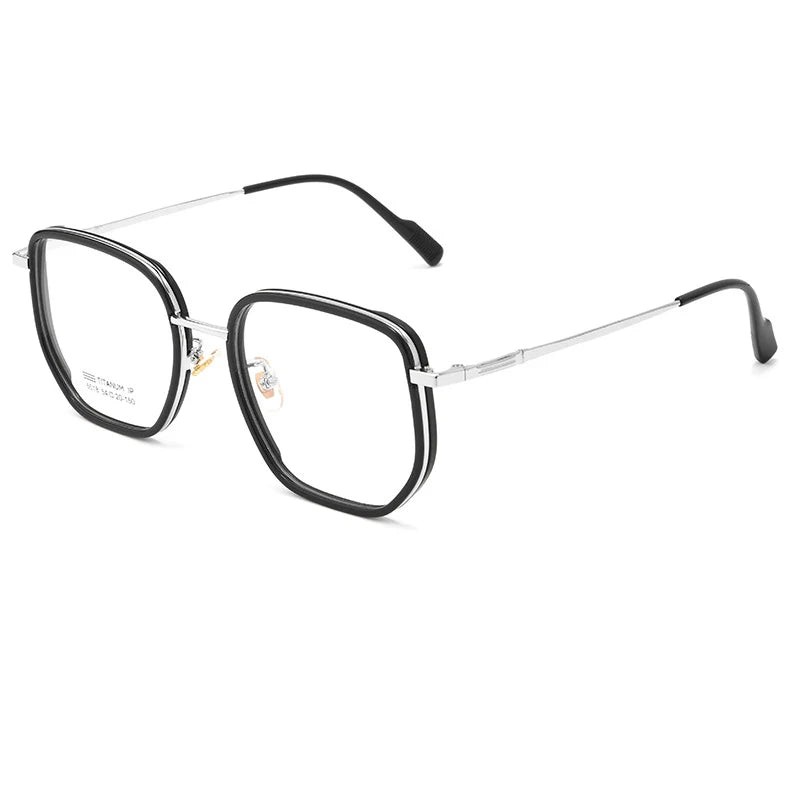 Xbora Unisex Full Rim Polygon Square Tr 90 Alloy Eyeglasses 50187