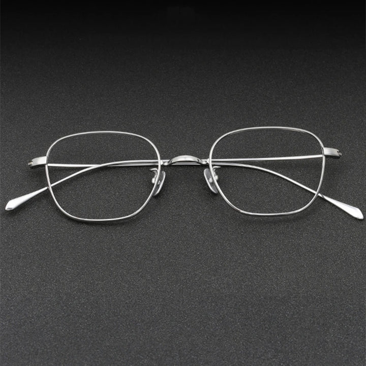 Black Mask Unisex Full Rim Square Titanium Eyeglasses 199gms Full Rim Black Mask