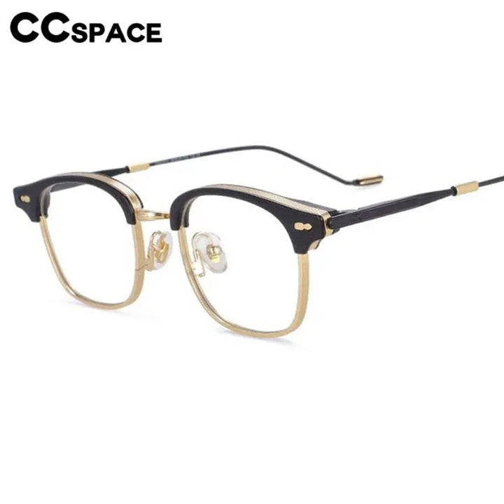 CCspace Women's Full Rim Square Alloy Acetate Reading Glasses R49425 Reading Glasses CCspace