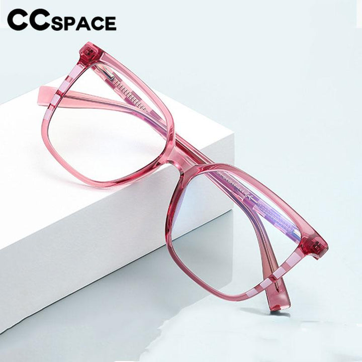 CCspace Unisex Full Rim Square Cat Eye Tr 90 Titanium Eyeglasses 56801 Full Rim CCspace