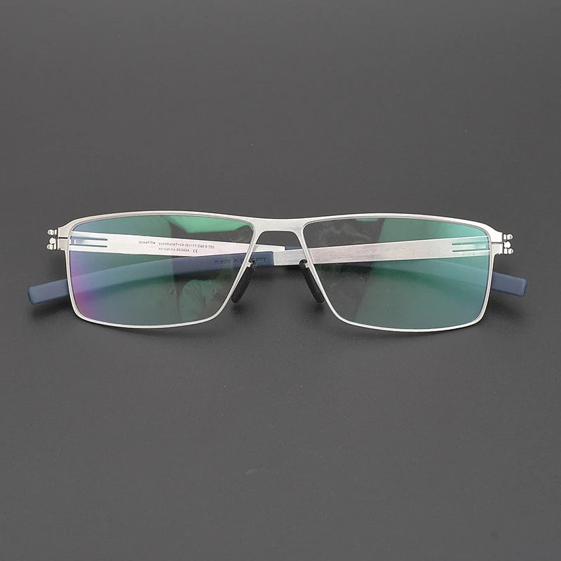 Black Mask Unisex Full Rim Rectangle Screwless Steel Eyeglasses 4795 Full Rim Black Mask