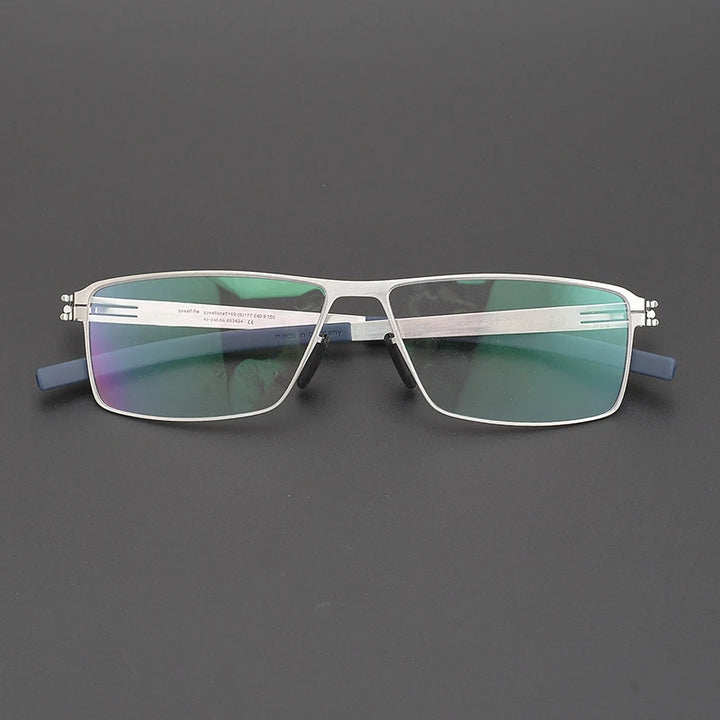 Black Mask Unisex Full Rim Rectangle Screwless Steel Eyeglasses 4795 Full Rim Black Mask