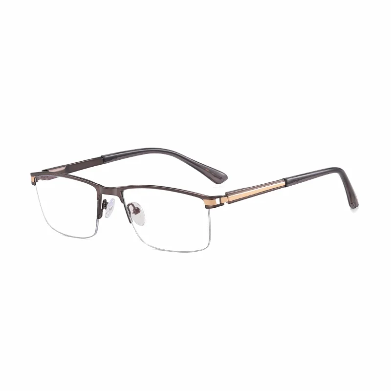 Ralferty Men's Semi Rim Square Alloy Eyeglasses 91342 Semi Rim Ralferty C6 Gun Gray CHINA