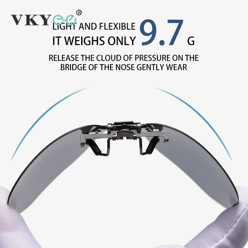 Vicky Unisex Rimless Round Tr 90 Alloy  Polarized Clip On Sunglasses V001 Clip On Sunglasses Vicky