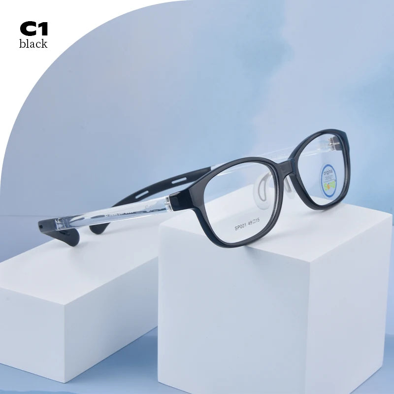 Secg Unisex Youth's Full Rim Square Tr 90 Silicone Eyeglasses 216001