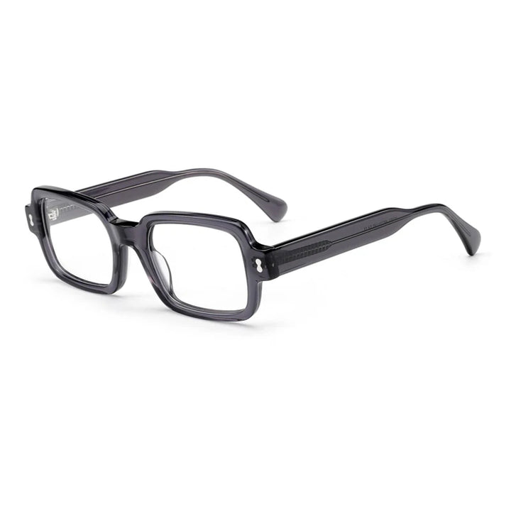 Gatenac Unisex Full Rim Square Acetate Eyeglasses Gxyj-1179 Full Rim Gatenac Gray