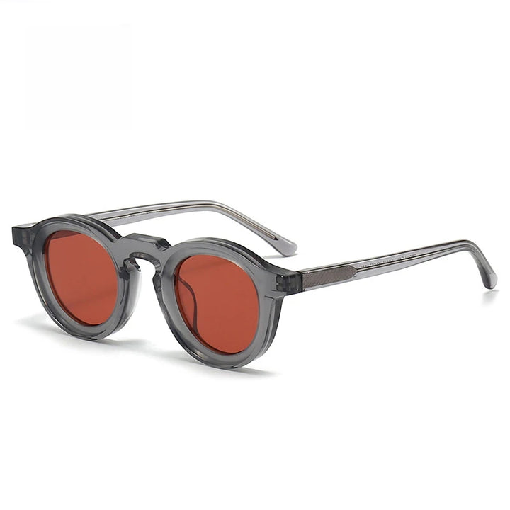 Black Mask Unisex Full Rim Round Acetate Sunglasses 442741 Full Rim Black Mask C9 As Shown