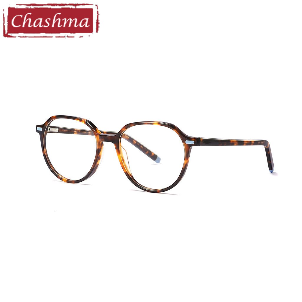Chashma Unisex Children's Full Rim Oval Acetate Spring Hinge Eyeglasses 9043 Full Rim Chashma Leopard