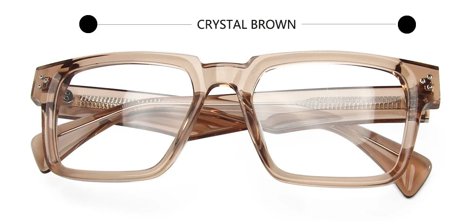 Esnbie Unisex Full Rim Square Brow Line Acetate Eyeglasses 246004