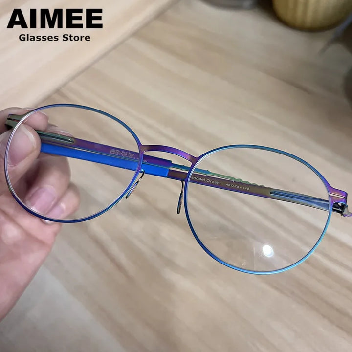 Aimee Unisex Full Rim Square Screwless Steel Eyeglasses 61499