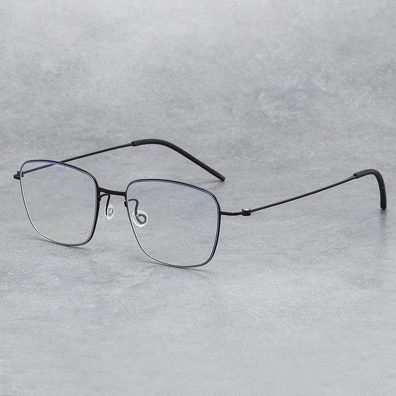 Black Mask Women's Full Rim Square Screwless Titanium Eyeglasses 45530
