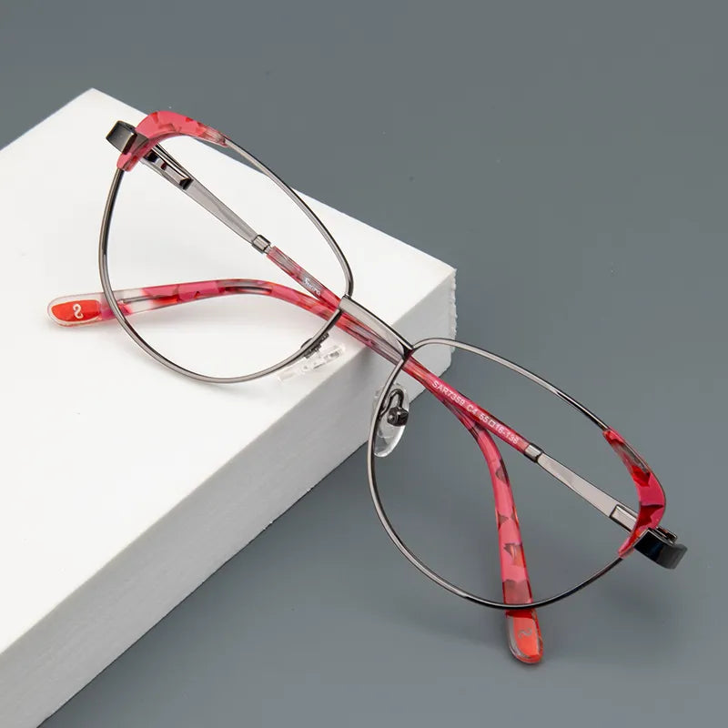 Vicky Women's Full Rim Cat Eye Stainless Steel Acetate Reading Glasses 7359 Reading Glasses Vicky