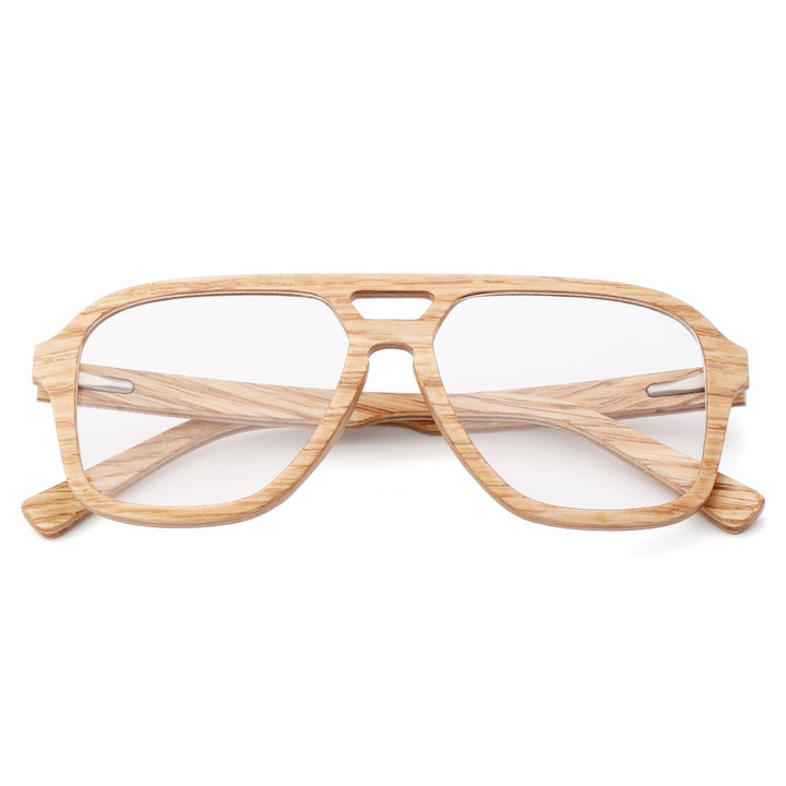 Hdcrafter Men's Full Rim Oval Double Bridge Wood Eyeglasses 5623 Full Rim Hdcrafter Eyeglasses
