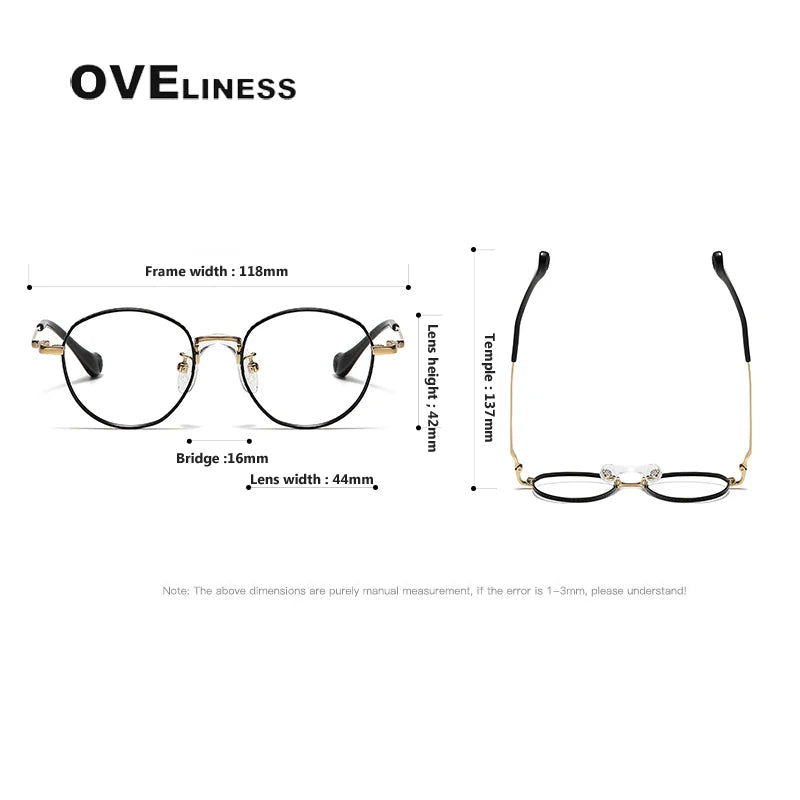 Oveliness Unisex Full Rim Round Titanium Eyeglasses 80950 Full Rim Oveliness