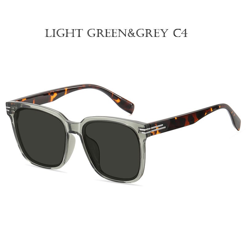 Zirosat Unisex Full Rim Square Alloy Acetate Sunglasses LY2229 Sunglasses Zirosat light green C4