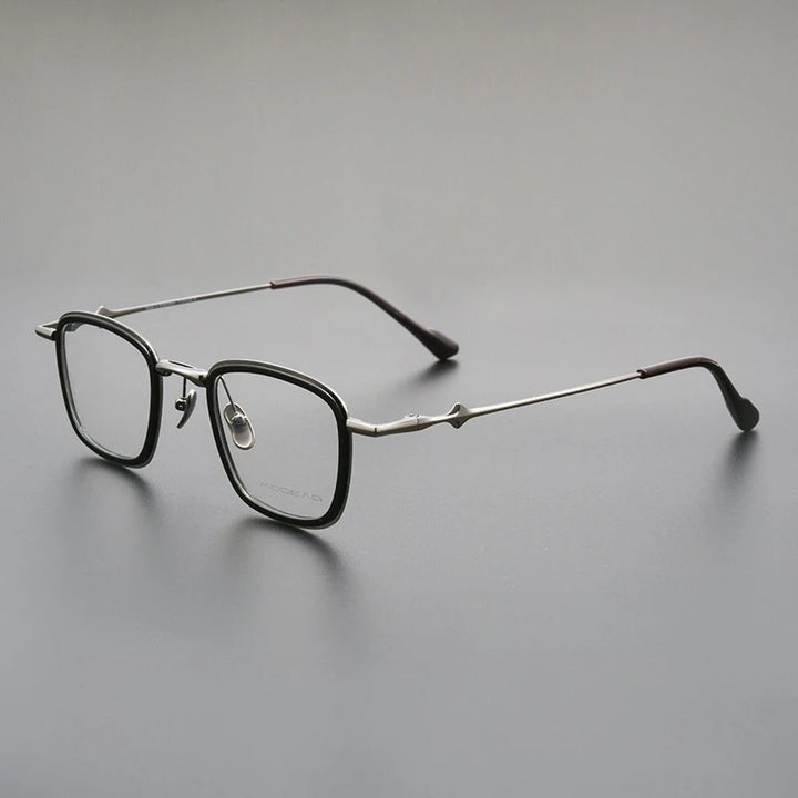 Yimaruili Unisex Full Rim Square Titanium Acetate Eyeglasses M81224