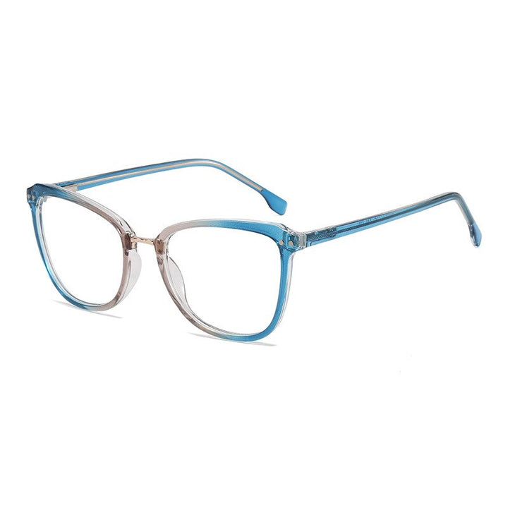 CCspace Unisex Full Rim Large Square Tr 90 Eyeglasses 56686 Full Rim CCspace C5Blue