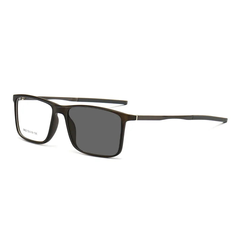 Kocolior Unisex Full Rim Square Tr 90 Aluminium Hyperopic Reading Glasses 5832 Reading Glasses Kocolior