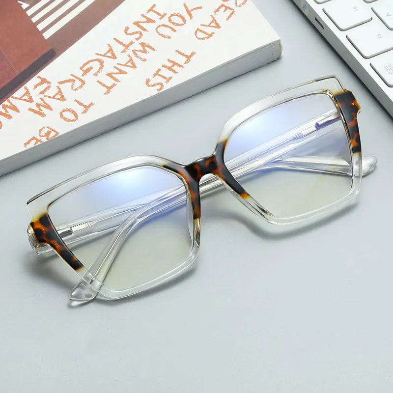 Handoer Women's Full Rim Square Cat Eye Tr 90 Alloy Eyeglasses 795931