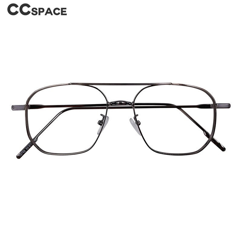 CCspace Unisex Full Rim Square Double Bridge Alloy Eyeglasses 55896 Full Rim CCspace