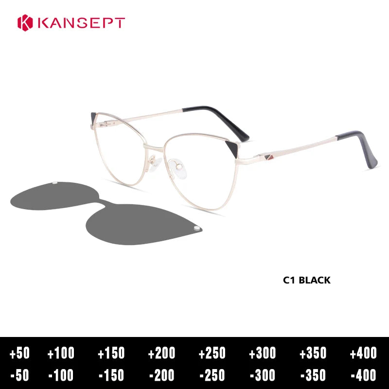 Kansept Women's Full Rim Oval Cat Eye Alloy Tr 90 Reading Glasses 51901