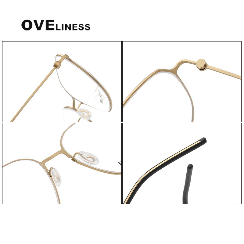 Oveliness Unisex Full Rim Square Screwless Titanium Eyeglasses 5505 Full Rim Oveliness