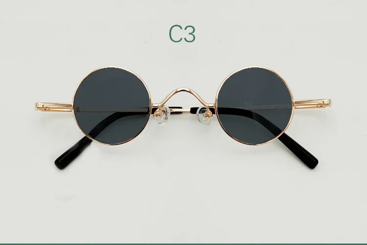 Yujo Unisex Full Rim Small Round Alloy Polarized Sunglasses 3836 Full Rim Yujo C3 CHINA