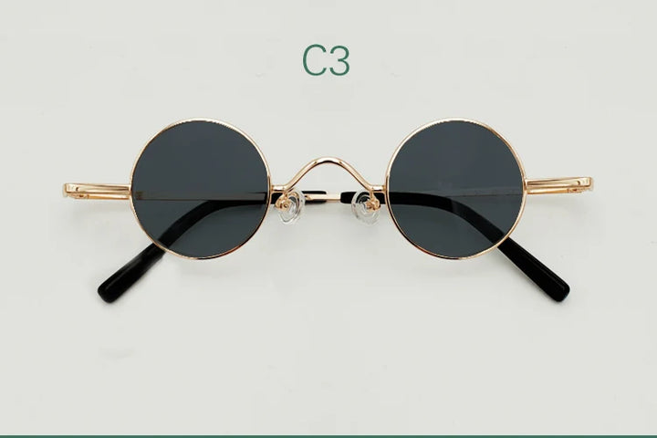 Yujo Unisex Full Rim Small Round Alloy Polarized Sunglasses 3836 Full Rim Yujo C3 CHINA