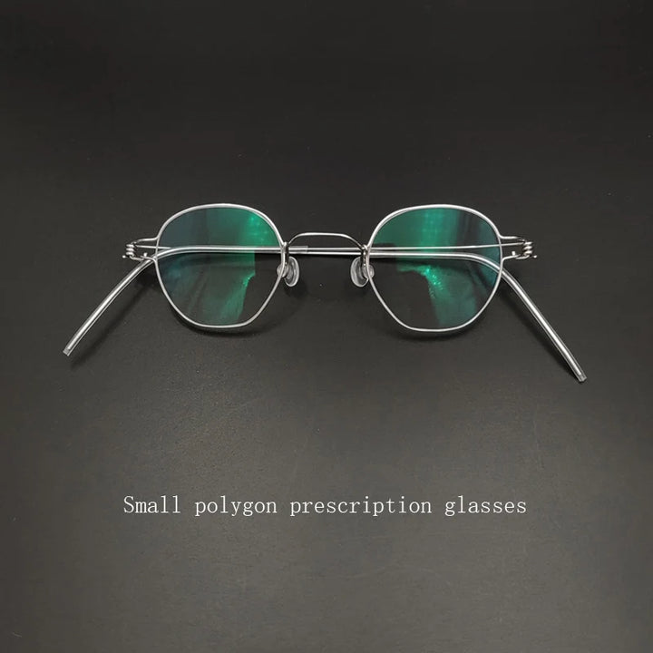 Yujo Unisex Full Rim Polygonal Stainless Steel Eyeglasses Y3835 Full Rim Yujo