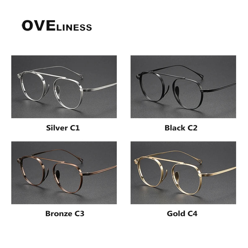 Oveliness Unisex Full Rim Flat Top Square Titanium Eyeglasses 9503 Full Rim Oveliness