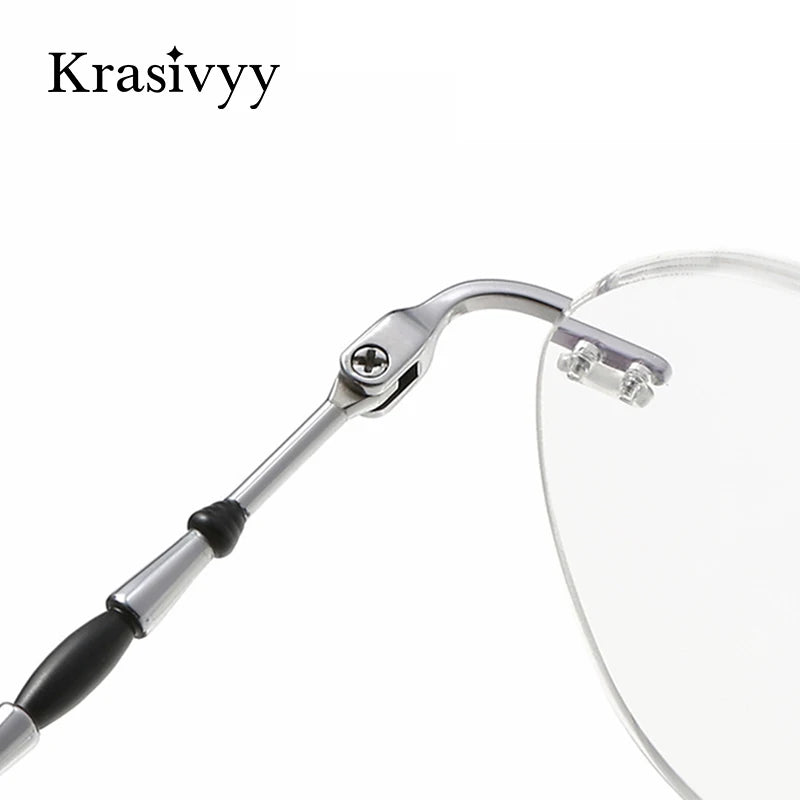 Krasivyy Women's Rimless Polygon Titanium Eyeglasses K5930 Rimless Krasivyy