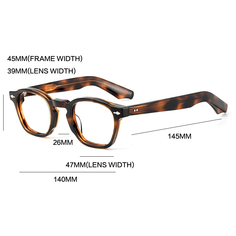 Gatenac Unisex Full Rim Square Acetate Eyeglasses Gxyj1453 Full Rim Gatenac