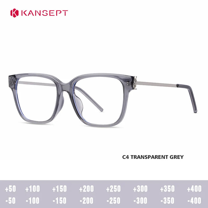 Kansept Unisex Full Rim Square Tr 90 Alloy Reading Glasses 455748