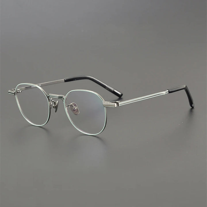 Black Mask Women's Full Rim Polygone Acetate Eyeglasses S955 Full Rim Black Mask
